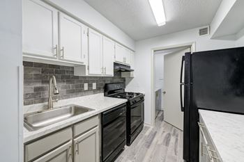 *Two-toned white and grey cabinets